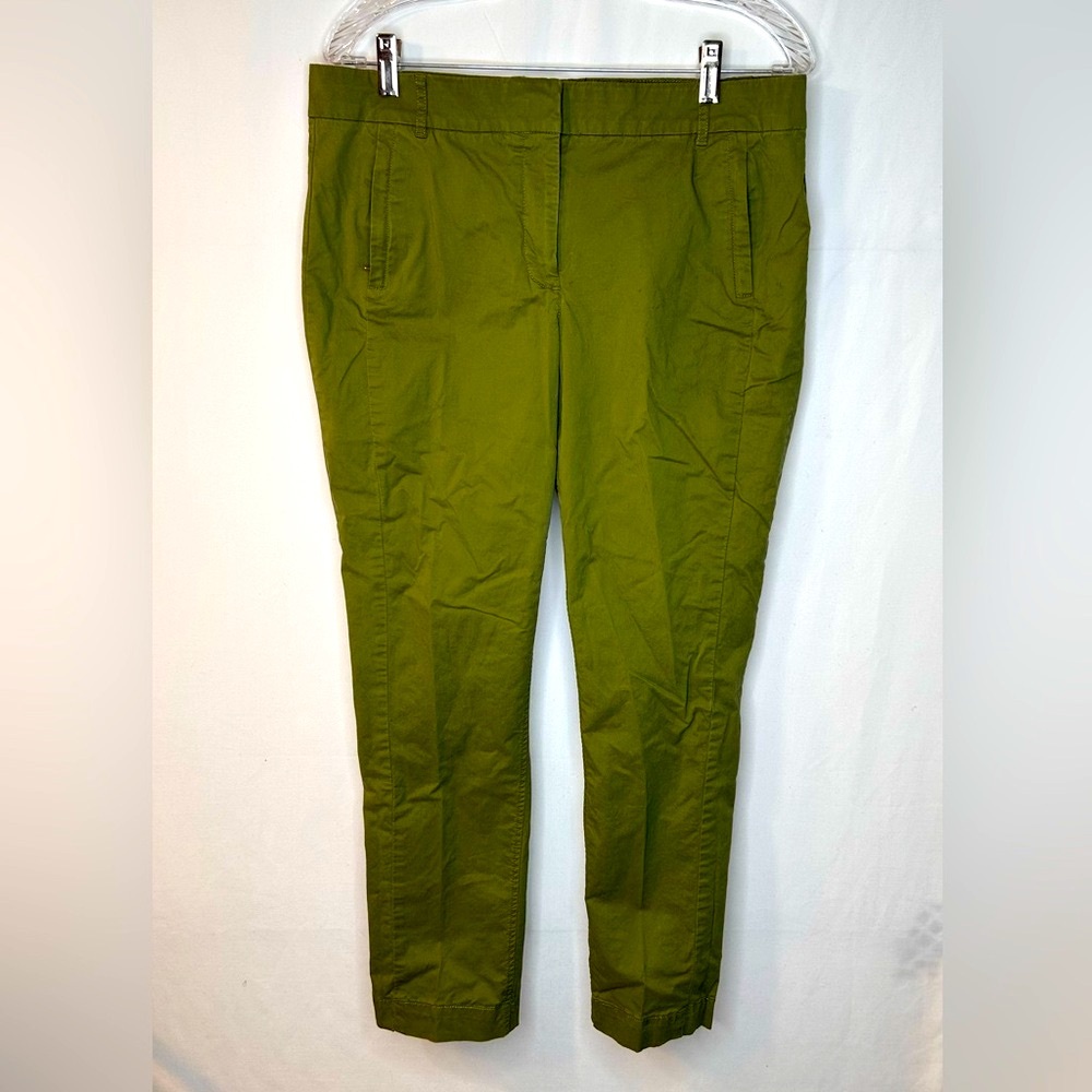 J.Crew Women’s Forest Green Maddie Long Ankle Pants Straight Skinny Size 12